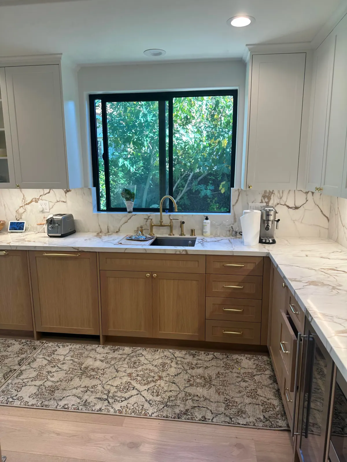 After: White oak and painted kitchen remodel