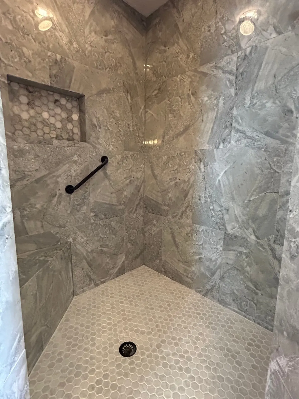 After: Walk-in shower remodel